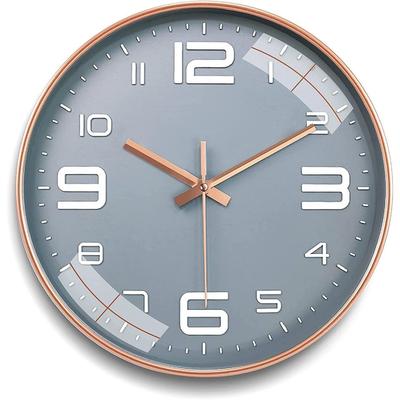 Wall Clock 12" Silent Quartz Decorative Latest Wall Clock Non-Ticking Classic Clock Battery Operated Round Easy To Read for Room/Home
