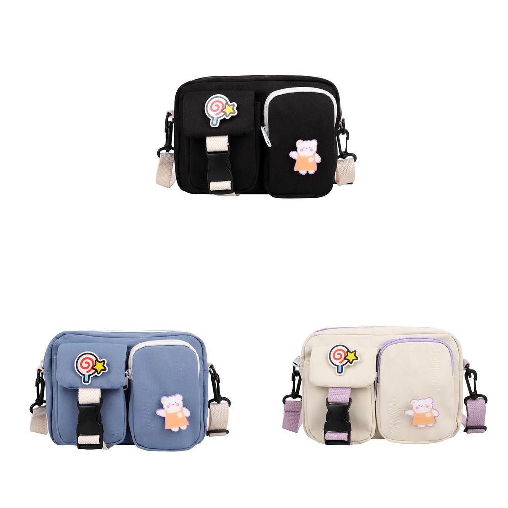 Petit Sac Carré en Nylon pour Femmes avec Fermeture Éclair pour un Usage Quotidien Décontracté