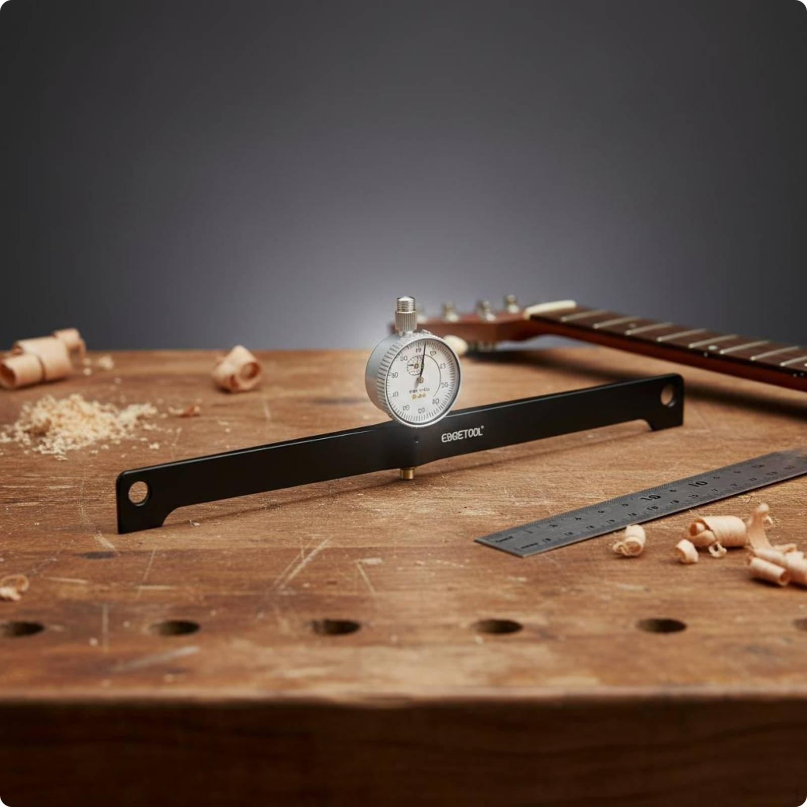 Guitar Neck Measurement Tool Gauge Dial Indicator Precision Support