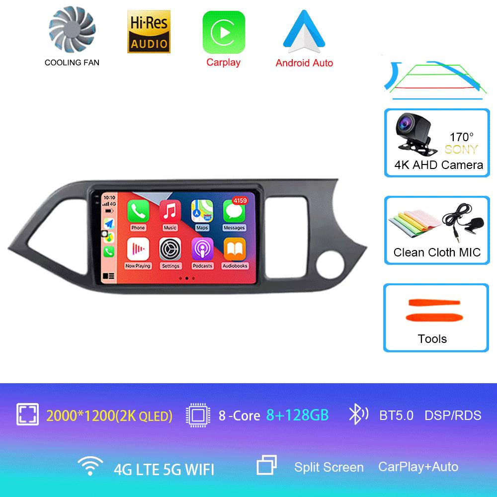 Android 14 Car Radio For KIA PICANTO Morning 2 2011 - 2016 Multimedia video Player 2 Din Carplay Stereo GPS Head Unit 4G WIFI