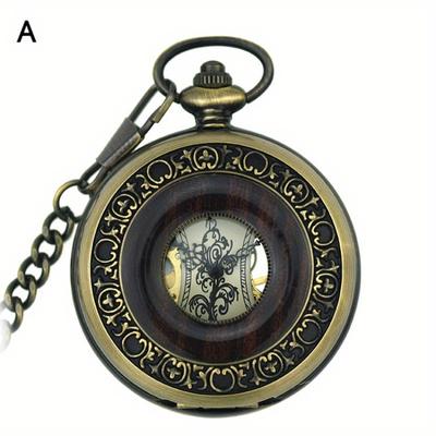 Mechaniczny zegarek kieszonkowy z łańcuszkiem i medalionem, pusta tarcza, Steampunk, szkielet, mężczyźni, kobiety, zegarki