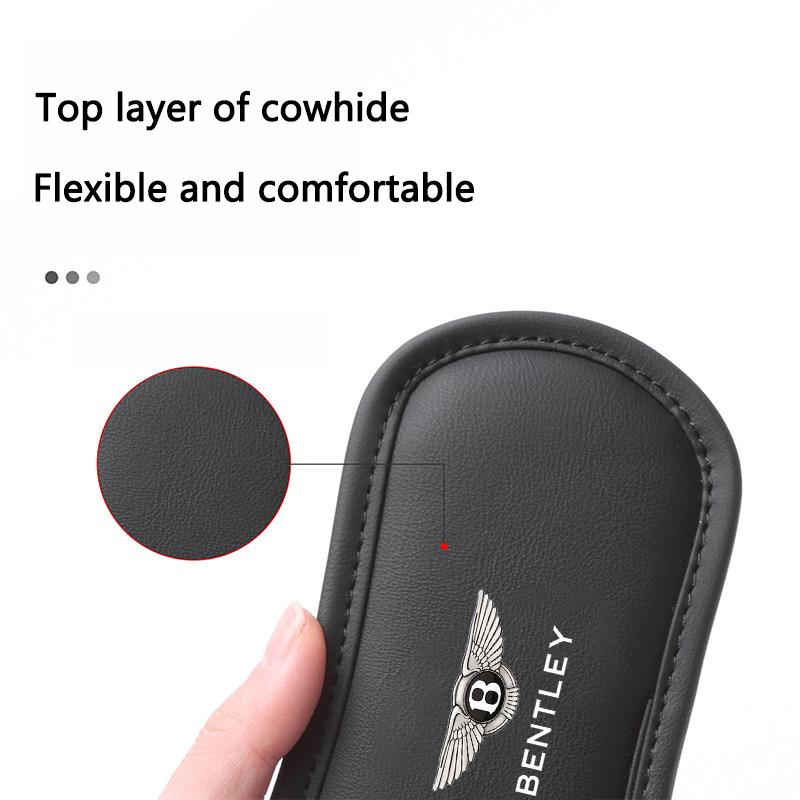 Leather Car LOGO Soft Memory Foam Leg Support Mat For New Bentley Flying Spur Continental GT Bentayga Mulsanne Auto Accessories