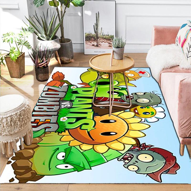 Plants vs. Zombies pattern Rug Floor Mat for Living Room or Bedroom Soft and Comfortable Carpet a Gift for Birthday and Holiday.