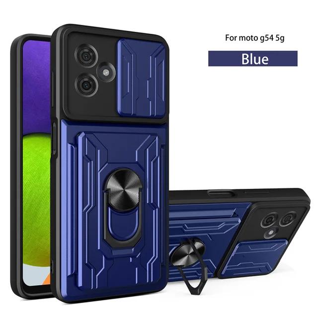 

Для Motorola G54 5G Case Ring Holder Armor Shockproof Split Back Card Coque For Moto G54 5G Slide Lens Protect Phone Cover For Moto G54 5G