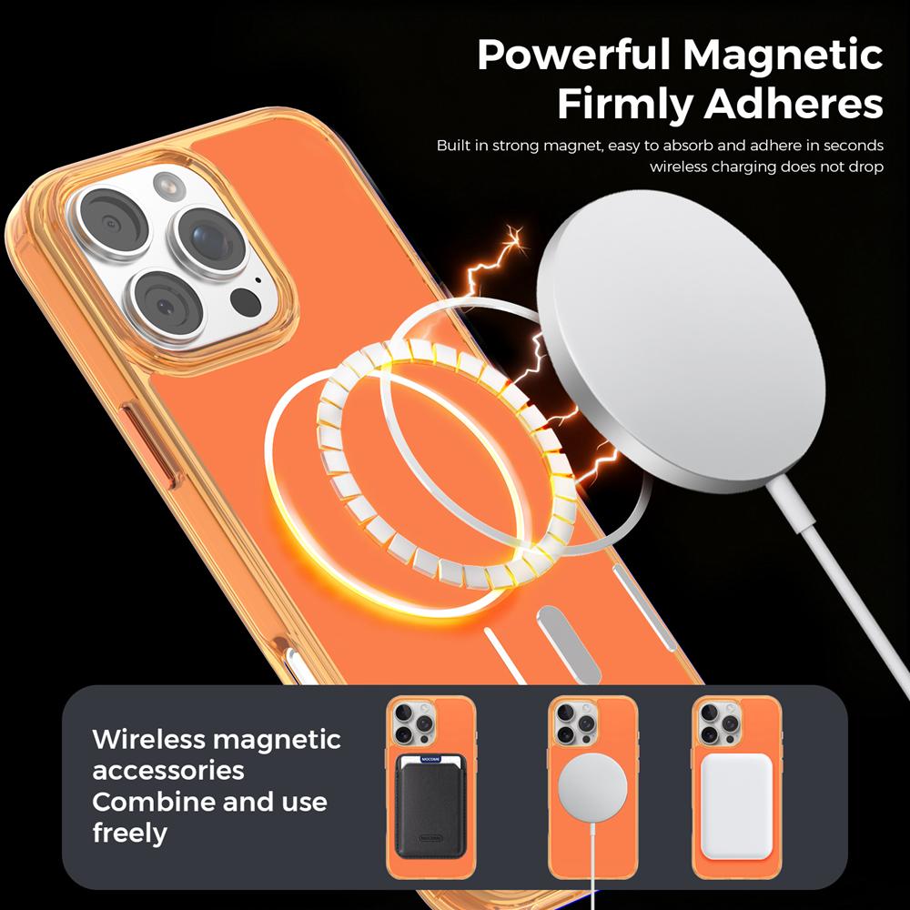 KEYSION Luxury Magnetic Case for MagSafe for iPhone 14 15 16 Pro Max Soft TPU+PC Wireless Charging Shockproof Phone Back Cover