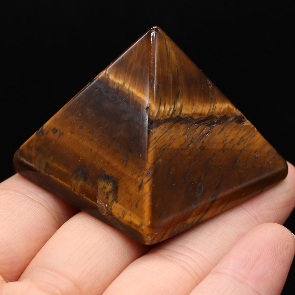 1Pc Reiki Healing Crystal Pyramid Ornament Decoration Energy Natural Stone Quartz Agate Amethyst Jade Gemstone Home Decor Jewelry Mini Furnishings 4cm