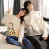 Couple's Cartoon Cotton Long Sleeve Pajamas for Spring/Autumn - Men's and Women's Homewear Pullover