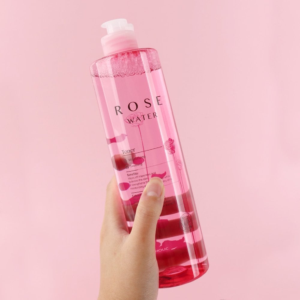 FoodaHolic Rose Water Toner 530ml / Large Capacity Polishing Rose Water Skin Soothing Moisturizing