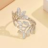 Luxury Leaf Stainless Steel Rings For Women Fashion Gold Plated Leaves Adjustable Open Finger Rings Party Wedding Jewelry Gift