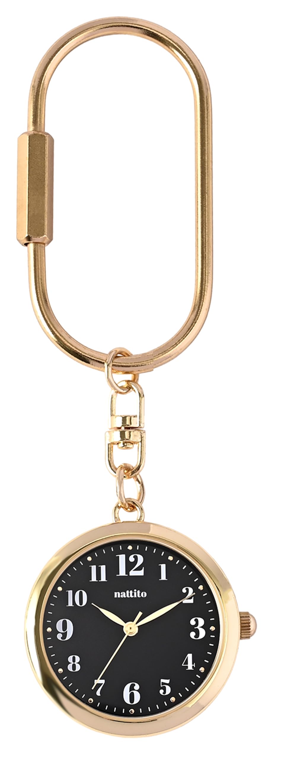 

Польові Жіночий Аналоговий Кишеньковий Годинник з Карабіном, Дизайн Kurukara, Стильний та Милий, Білий, ST309-5, BK