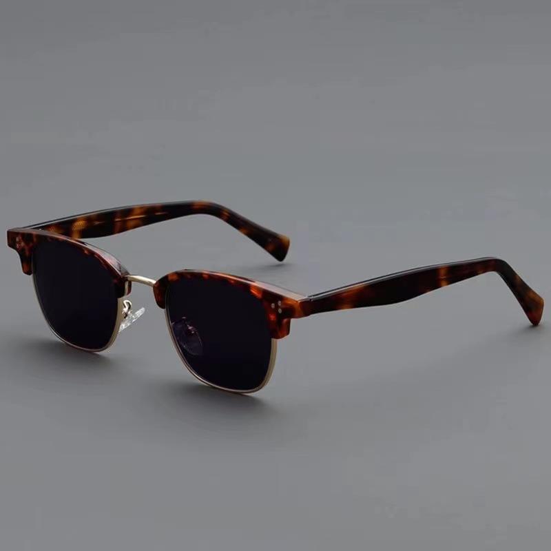 

Half-frame Shades Sunglasses for Men and Women Retro Small Sun Glasses Men s Popular Anti-glare Travel Shades Gafas De Sol Mujer no case