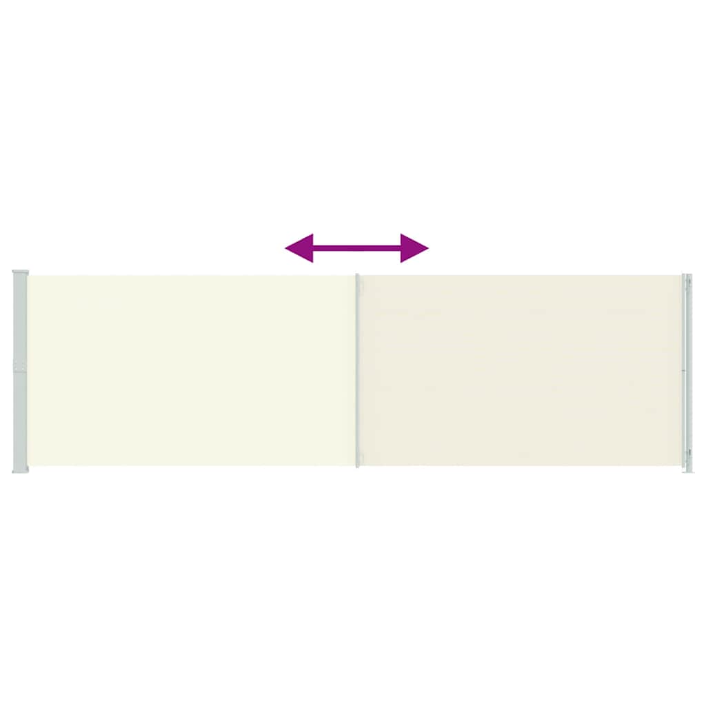 Vidaxl Retractable Side Awning for Terrace, 180 X 600 Cm, Cream