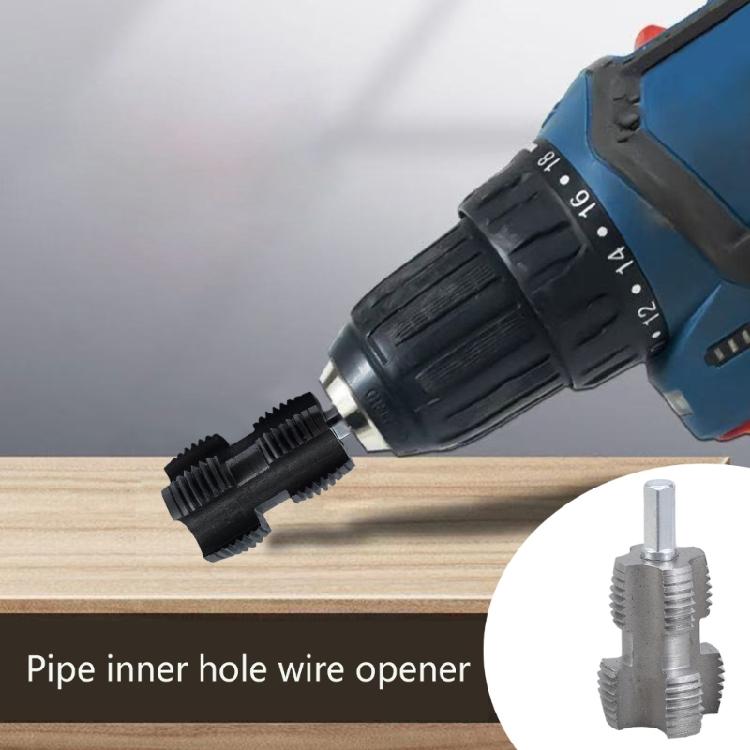 Electric Drill Adapter Hexagonal Adapter 1/2inch 3/4inch Water Pipe Inner Hole Opener Threader Maintenance Replacement