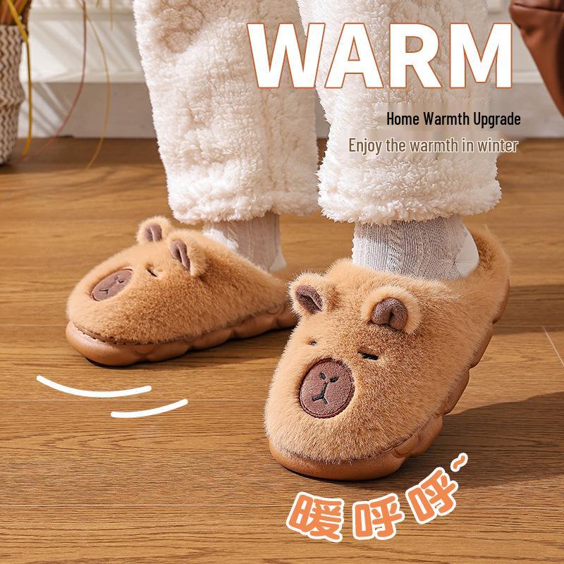 Capybara Cotton Slippers – New Winter 2025 Plush Home Slippers for Men & Women, Cute & Warm for Autumn and Winter.