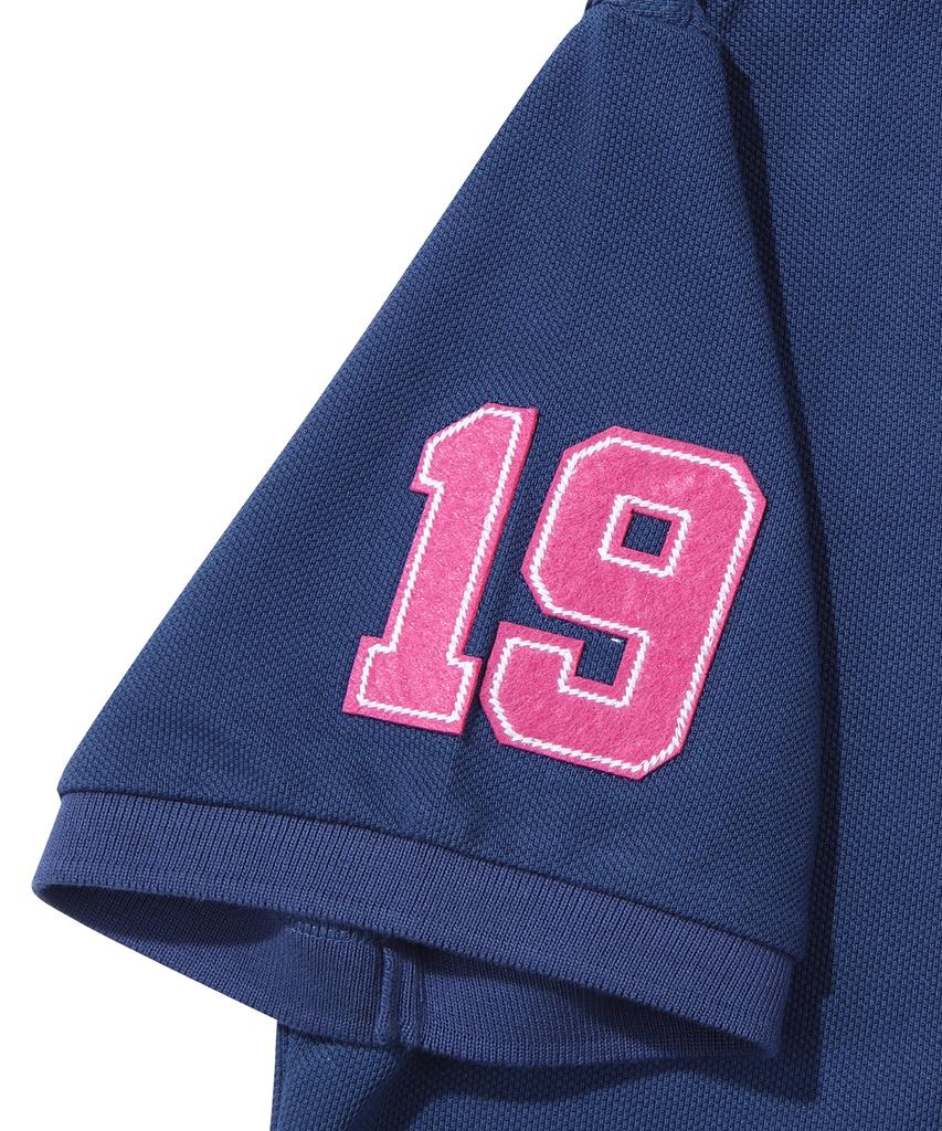 Syupeodeulai Athletics Felt Polo Shirt Dark Blue Sdmiqap63Dbl