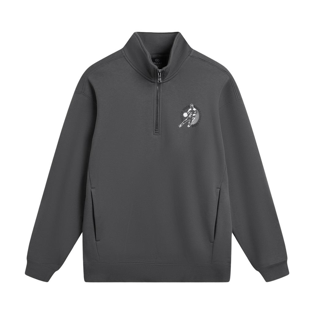 Li-Ning Wade Series Stand Collar Pattern Letter Print Zipper Hoodie Men hoodies AWDW017-1