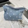 410125 Denim Bow Cosmetic Bag Water Milk Skin Care Products Large Capacity Zipper Storage Bag Shopping Clutch Bag