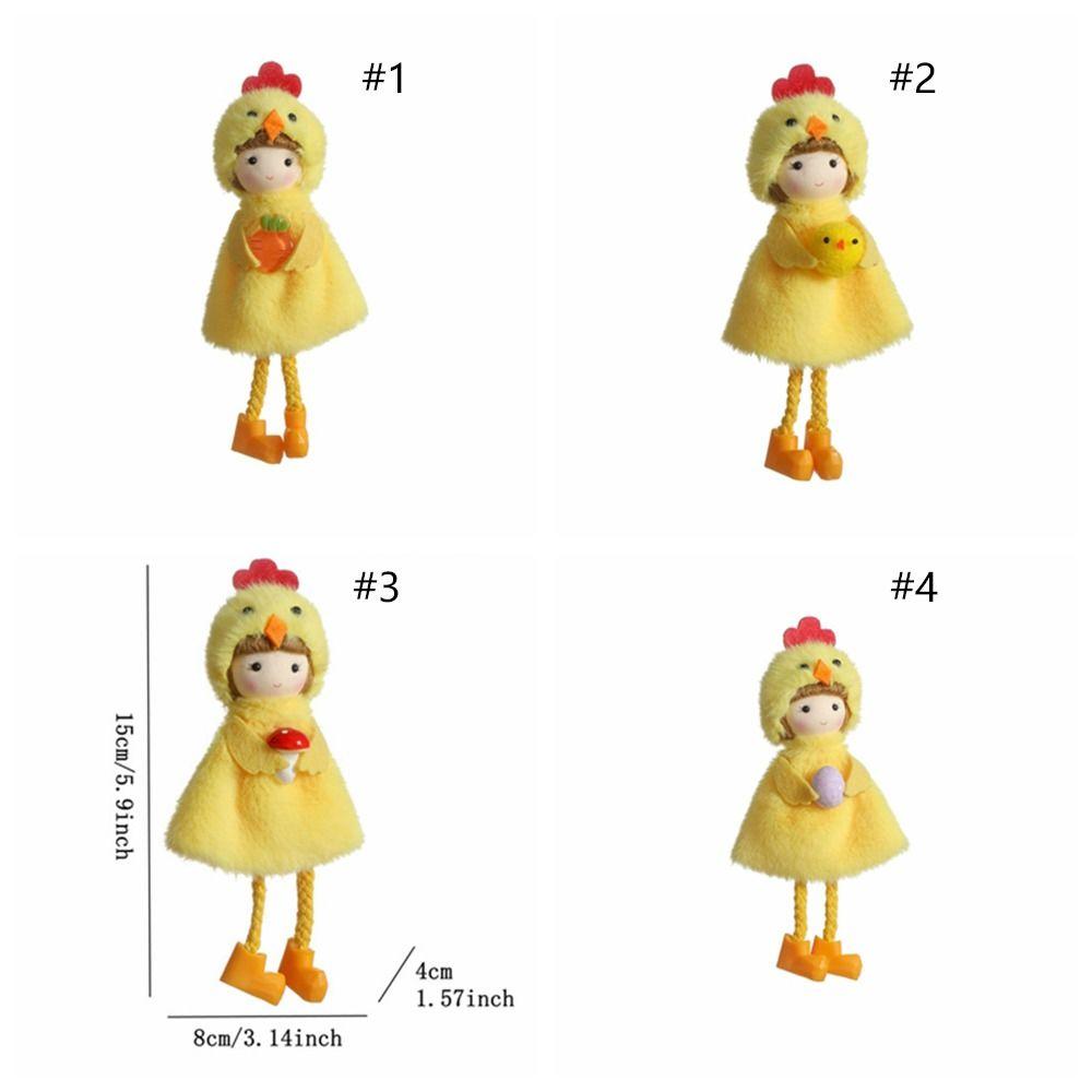 Cute Girl Hanging Ornament Yellow Happy Easter Decorations Easter Chicken Pendant  Party Favors