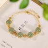 Natural Hetian Jade Gradual Change Color Bracelet Women Light Luxury High Sense Niche Exquisite New Chinese Style Jewelry