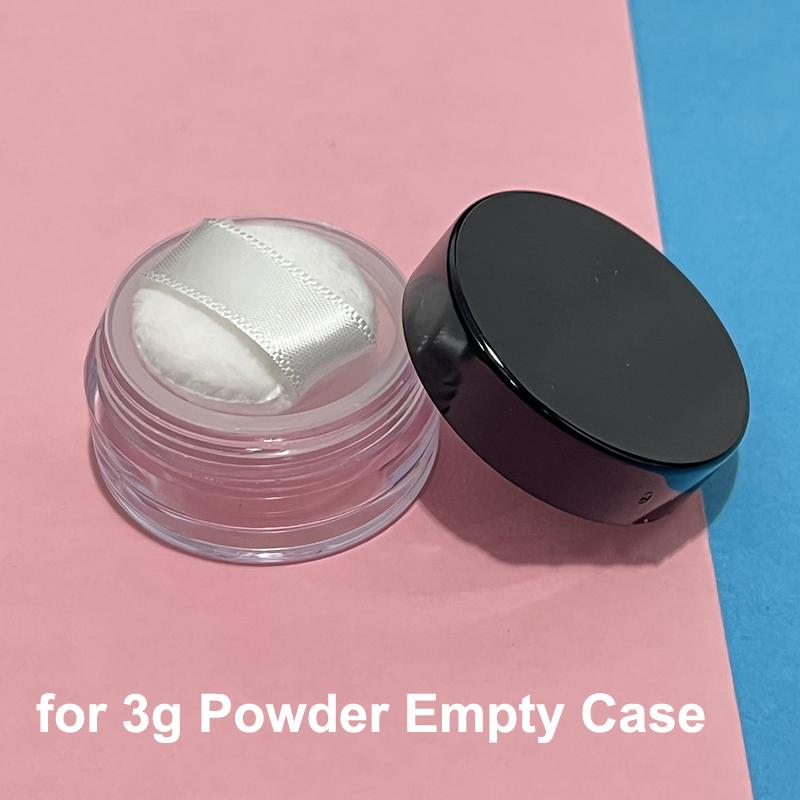3G Plastic Empty Loose Powder Jar With Makeup Puff Box Sifter Container Cosmetic Jar Portable Loose Powder Box Refillable Case