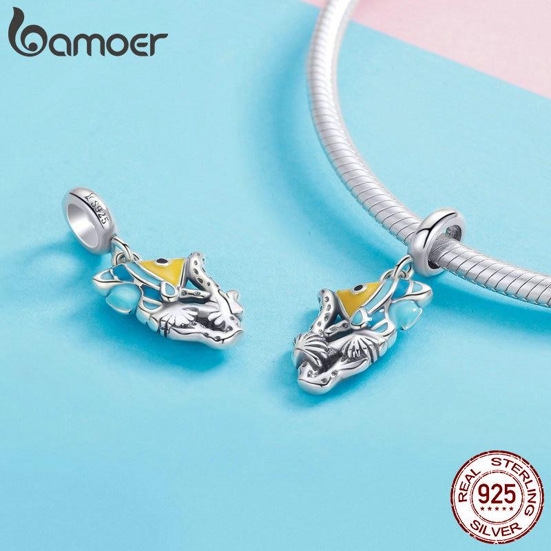 BAMOER Hot Sale 925 Sterling Silver Underwater World Tropical Fish Enamel Charm Fit Bracelet