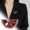 Women Elegant Watermelon Shape Brooch Shining Rhinestones Inlaid Pin Suit Lapel Shawl Badge Coat Accessories