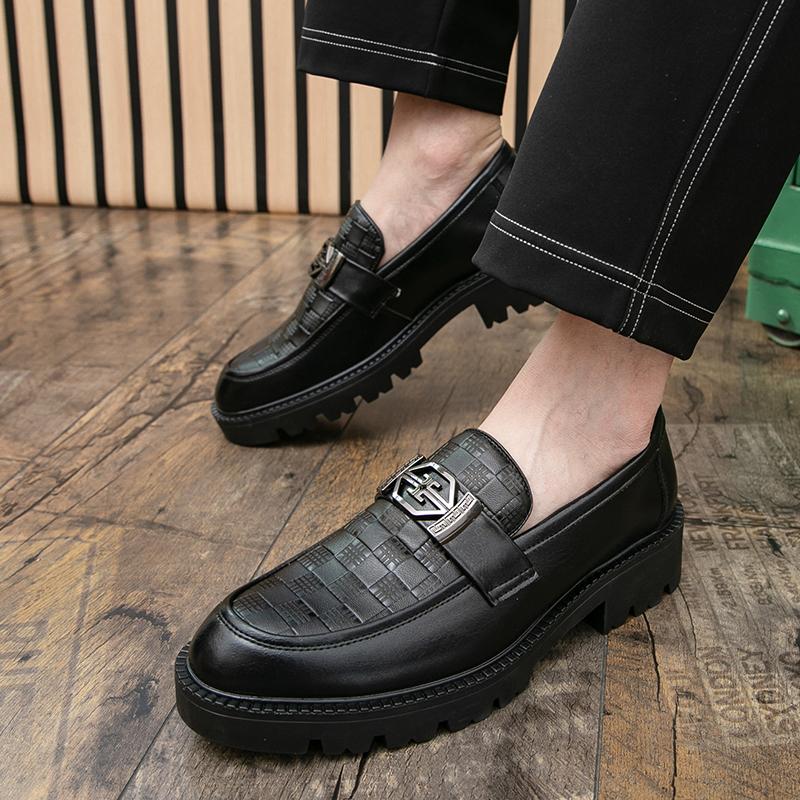 Fashion Factory Fashion Loafers Men Platform Comfortable High-end Leather Shoes Gentlemen Business and Social Shoes Men Sizes 38-45