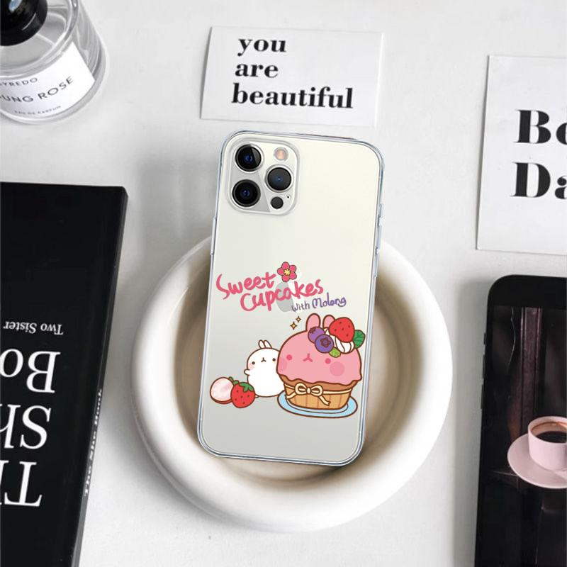 M-Molang Phone Case For iPhone 16 15 14 11 12 13 Mini Pro XS Max Cover 6 7 8 Plus X Funda Shell
