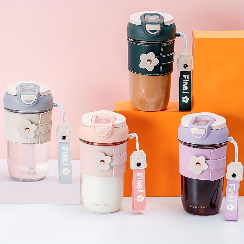 1pz Tazza di Plastica a 2 Vie – Per Bere Direttamente/con Cannuccia, Tazza da Caffè per Ufficio e Tazza da Viaggio per Esterno