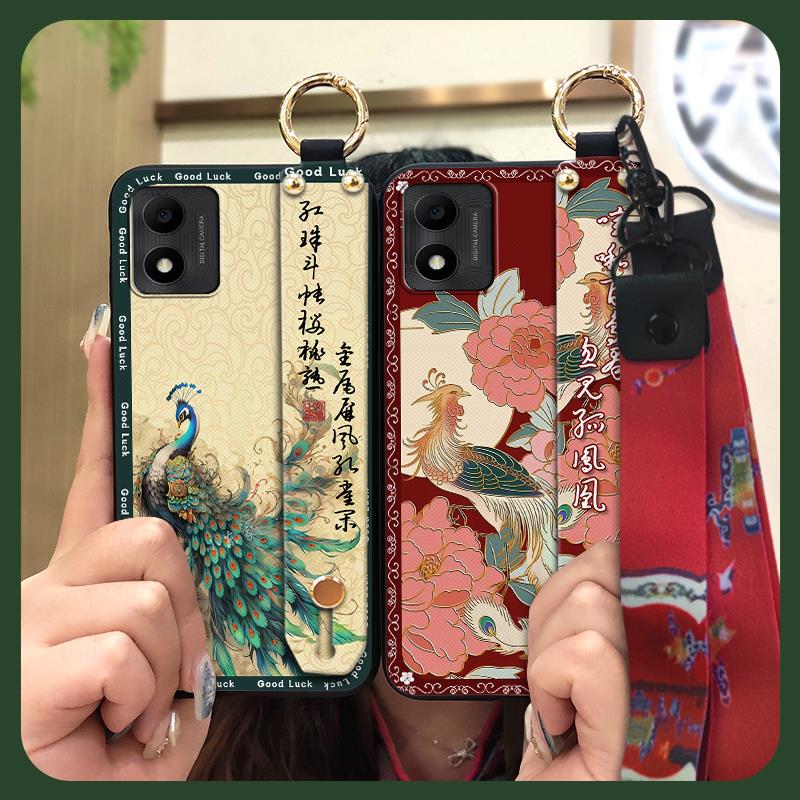 Phone Holder For Mom Phone Case For TCL 305i/5164D Anti-dust Soft case Chinese style Elderly lady Ring Anti-knock