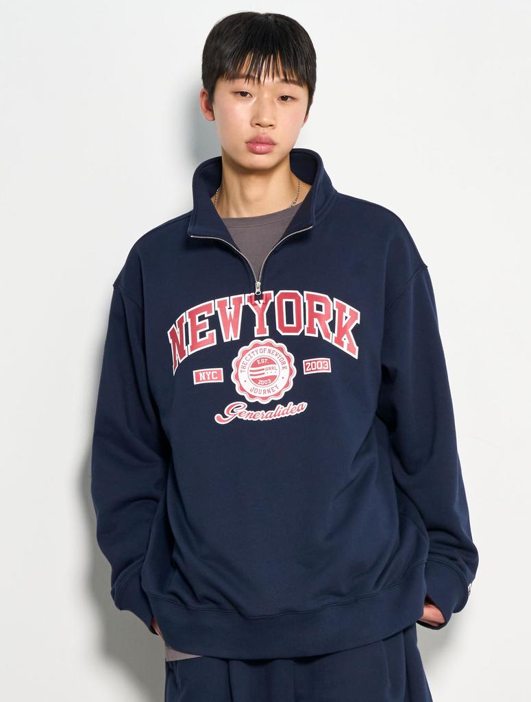 General Idea Man New York Cozy Half Zip Sweatshirt [Navy] / Sbd1U02004
