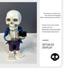 Miniature Skeleton Figurines Hand Carved Skeleton Doll With Sweatshirt Horror Figurines Skull For Household Desk Cupboard