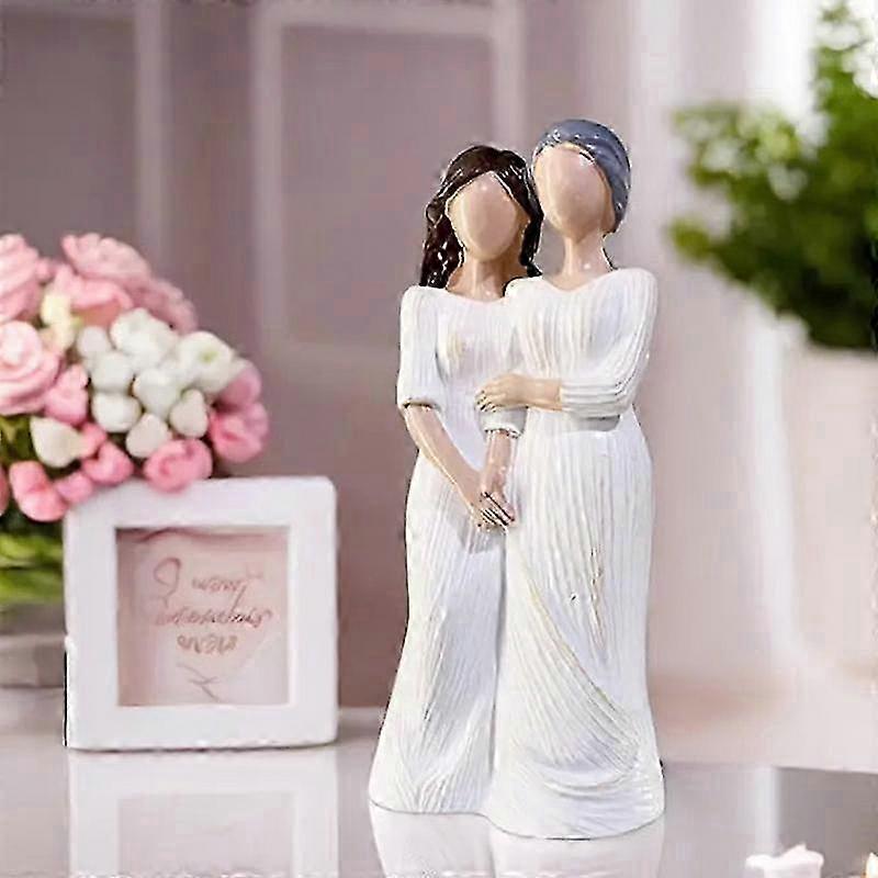 Mother and Daughter Statue Mother Embracing Daughter Sculpture Family Moment Suitable for Home Bedroom or Living Room Desktop Display
