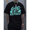European Sizes Men's Casual Sportswear Short-sleeved Shirt, Trendy 2D Printed Pattern, Stretchy and Comfortable