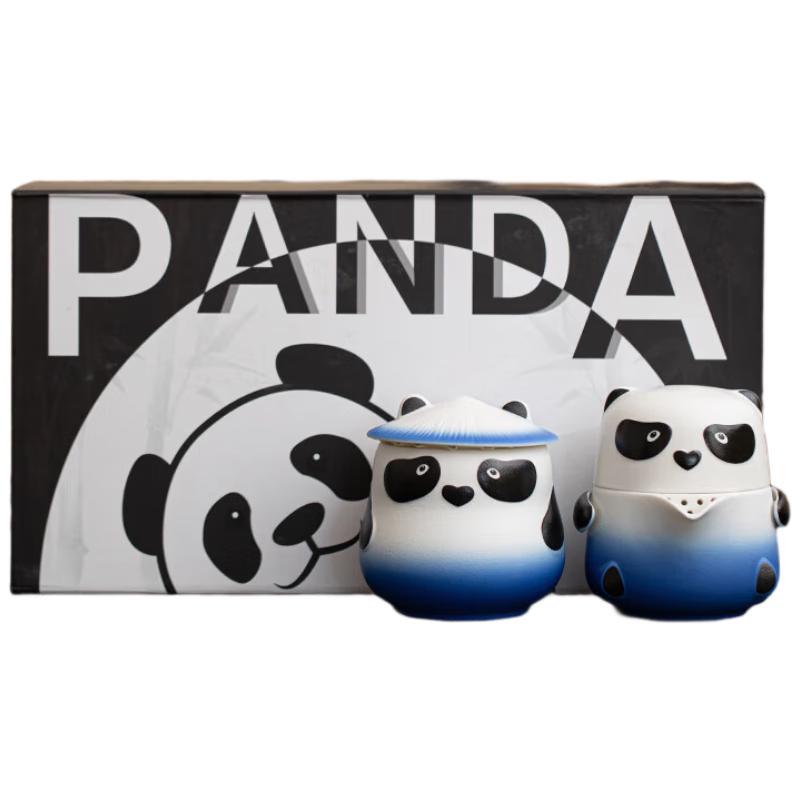 Panda Ceramic Portable Travel Tea Set