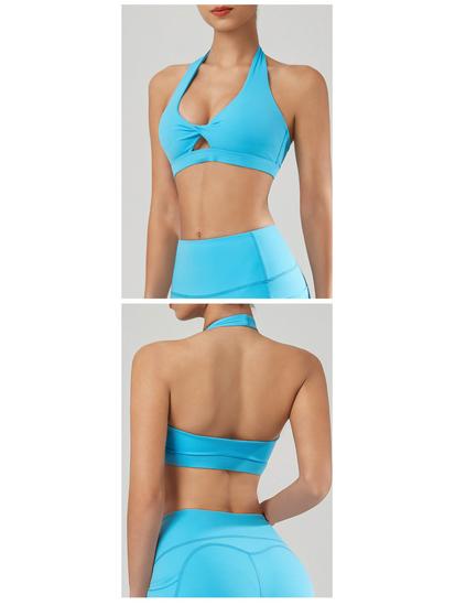 Europäischer & Amerikanischer Neckholder Sport-BH - Rückenfreies Yoga-Top für Damen