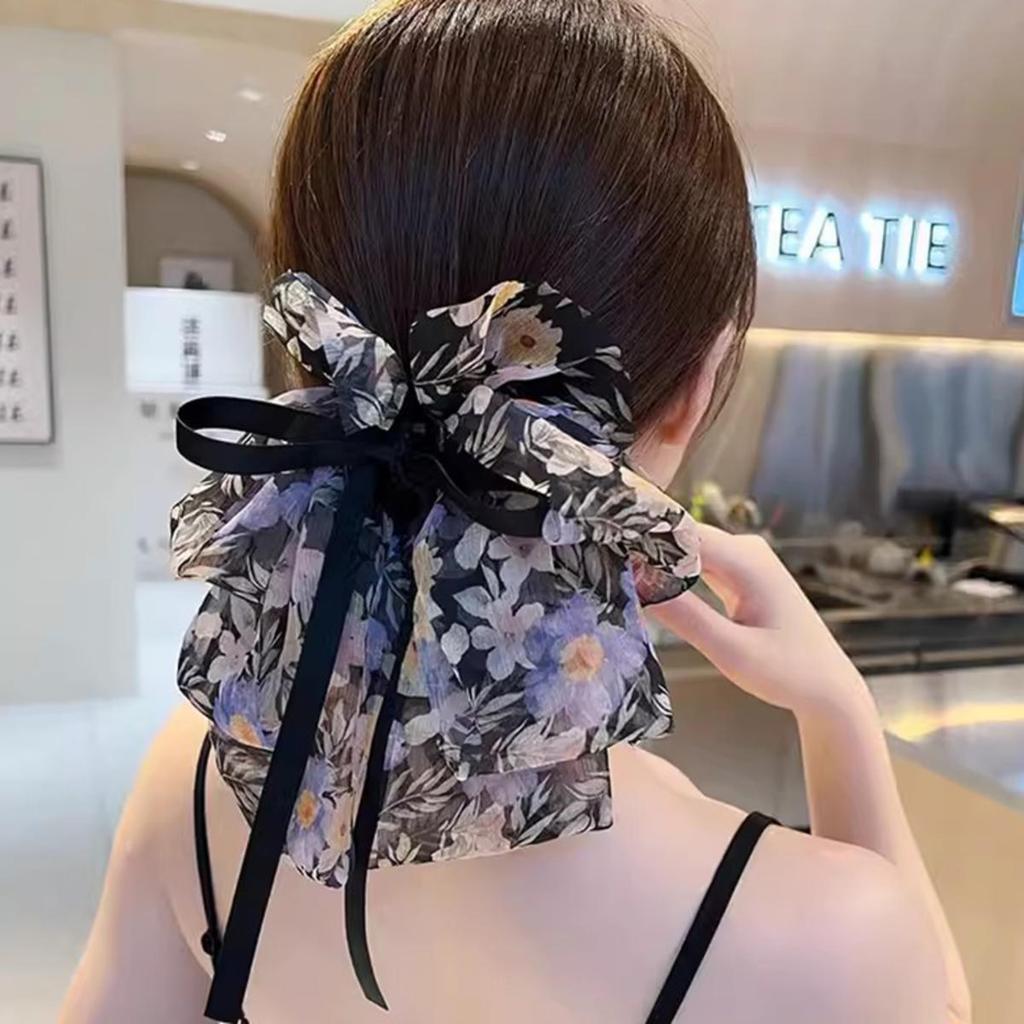 Elegant Women Bow Hair Claw Bowknot Clips Stain Barrettes Hairpin Women Ponytail Horsetail Clip Hair Bands Accessories