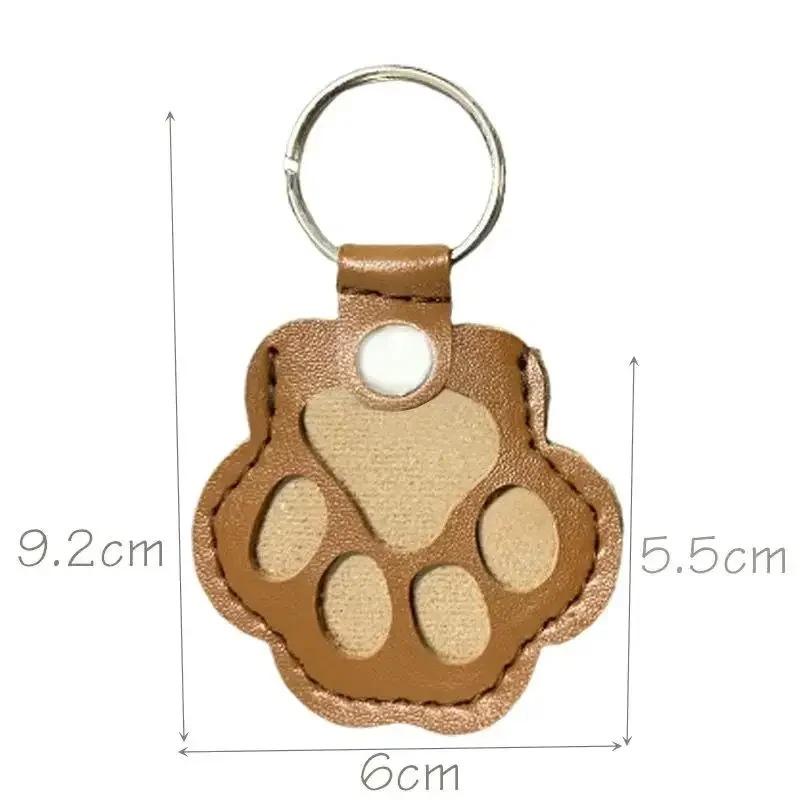 3 Pcs Cat/Dog Fur Storage Keychain, Cute Leather Paw Keychain Pet Hair Keepsake Keyring, Unique Memorial Collection Key Chain, Pet Memorial Gifts