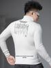 Ozhouzhan Turtleneck Sweater Men's Knit Autumn and Winter Trendy Print Bottoming Shirt Warm Inner Wear Sweater Men