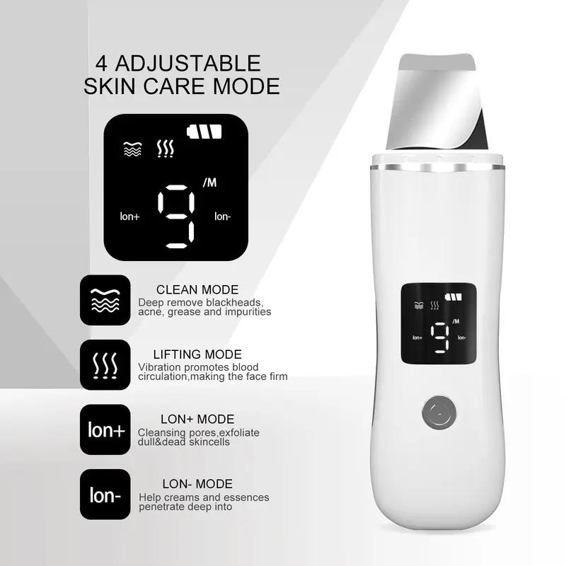 C7 Ultrasonic Facial Skin Cleaner, LCD Blackhead Removal Machine, Ultrasonic Ion Introduction Device, Facial Cleaning Tool