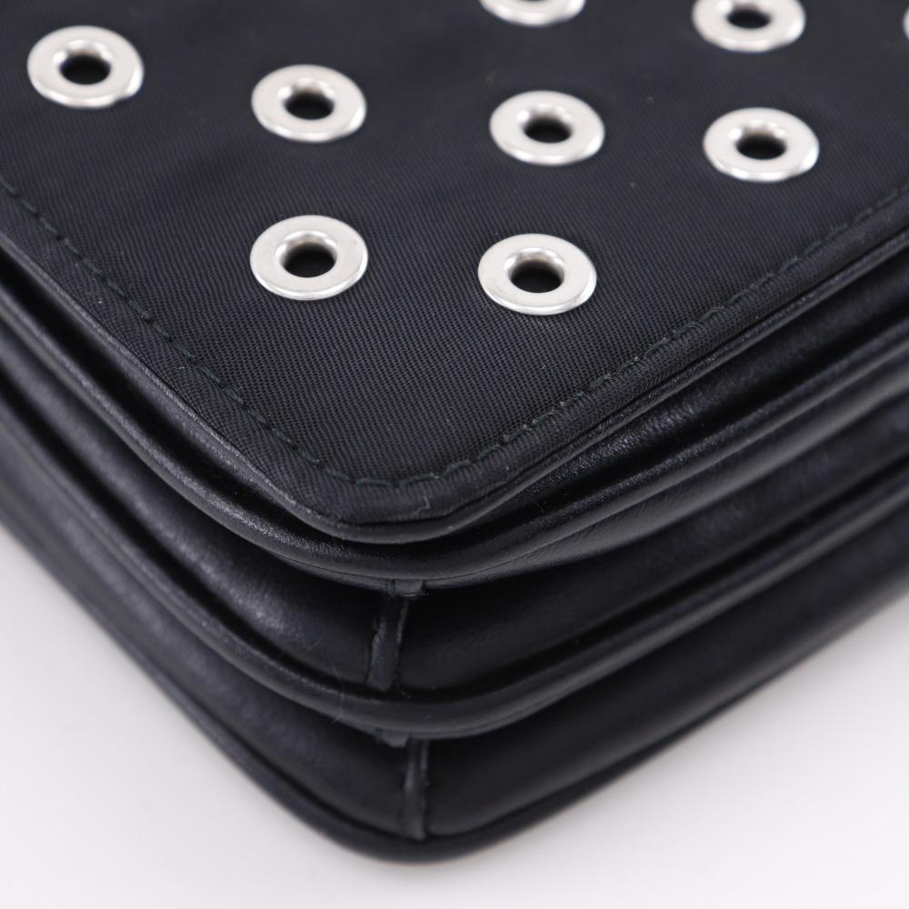 PRADA ChainShoulder Shoulder Bag punching black Nylon Women Used