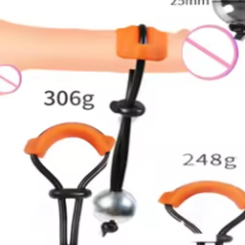 Male Weight-Bearing Penis Ring with Steel Ball Cock Ring Heavy Stretcher Penile Training Device Erection Extender for Men