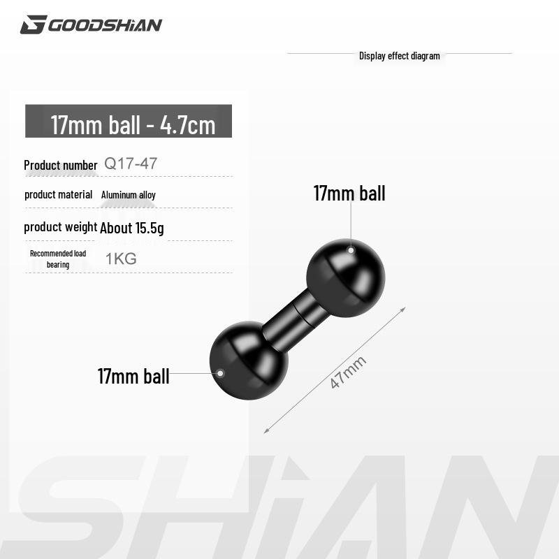 

17mm Dual-Head Car Mount Aluminum Extension Pole for Phone Accessories