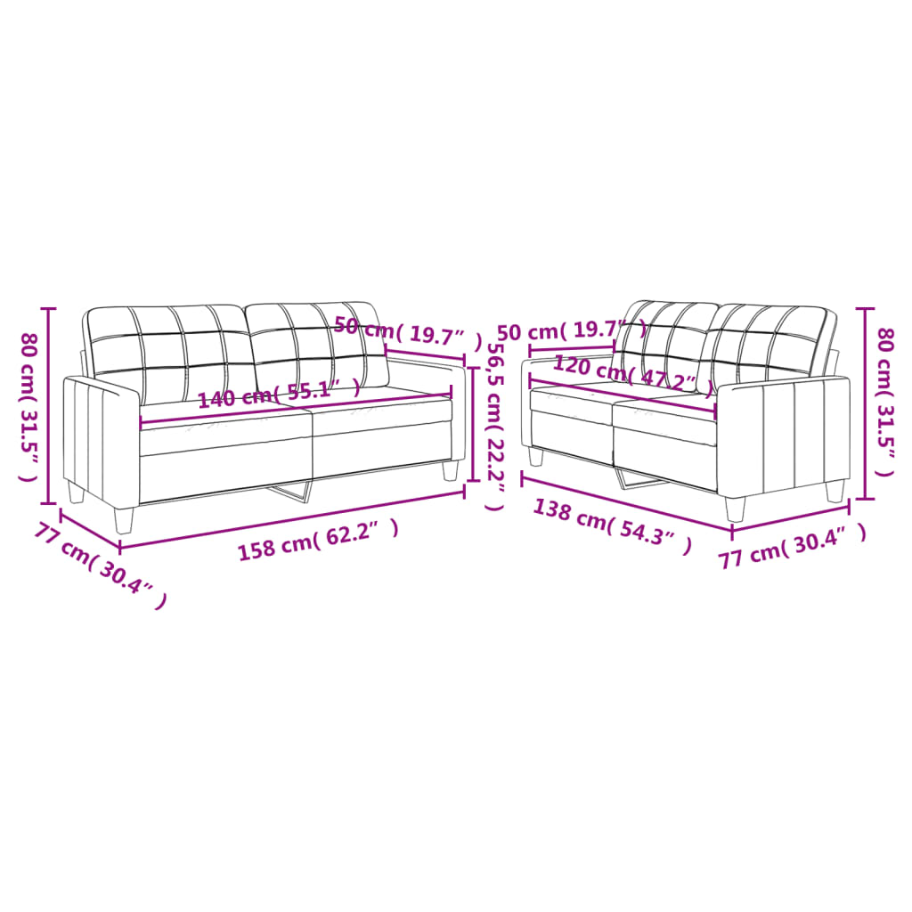 Vidaxl 2-Osobowa Sofa Z Poduszkami, Czarna, Sztuczna Skóra