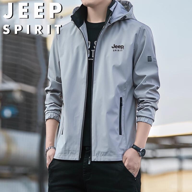 JEEP SPIRIT Herren Frühling Herbst Winddichte Kapuzen-Freizeitjacke
