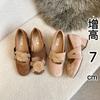 High Heeled Shoes for Women's 2025 Spring New French Cross Strap Ballet Pumps Retro Camellia Flower Mary Jane Shoes for Women