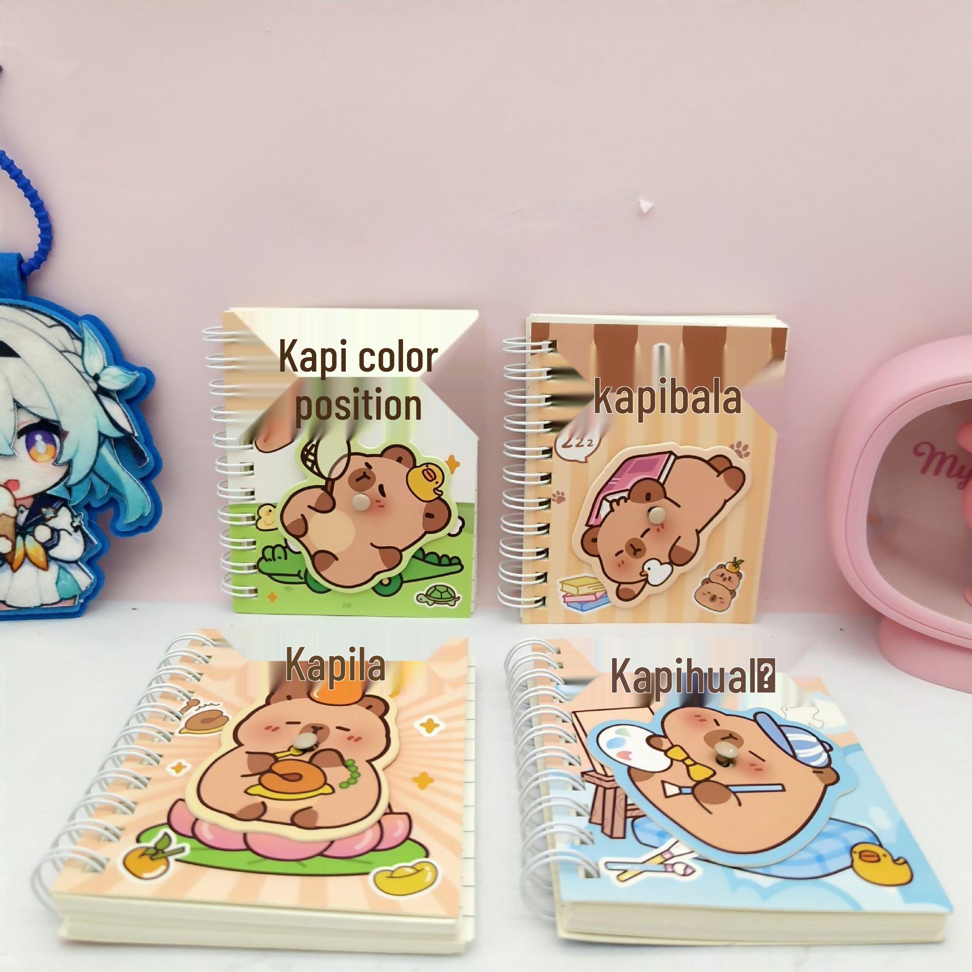 Capybara Spinner Coil A7 Mini Cute Cartoon Pocket Notepad