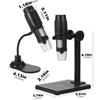 Black 1000X 8 LEDs Electronic Microscope Professional USB Digital Microscope Endoscope Zoom Camera Magnifier+ Lift Stand