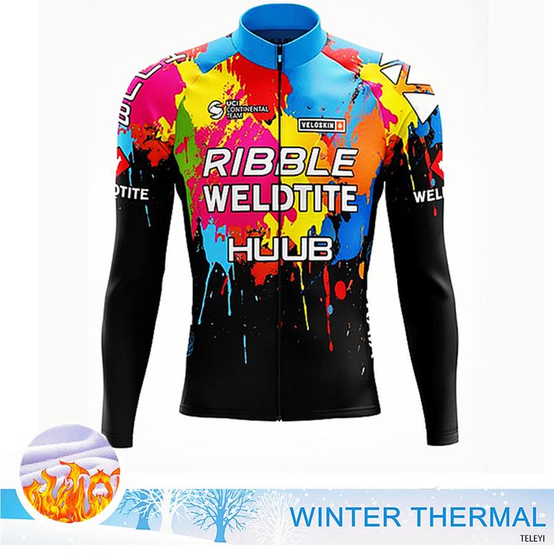 

Team Winter Cycling Jersey Set Bicycle Sportwear Suit Uniform Ciclismo Road Bike Clothing Bicicleta 2026 Winter Fleece Warm Cycling Suit Set Asian size - 4XL