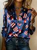 Camicia rétro a righe contrastanti in raso a maniche lunghe, camicia da pendolare temperamentale americana rétro, larga e sottile